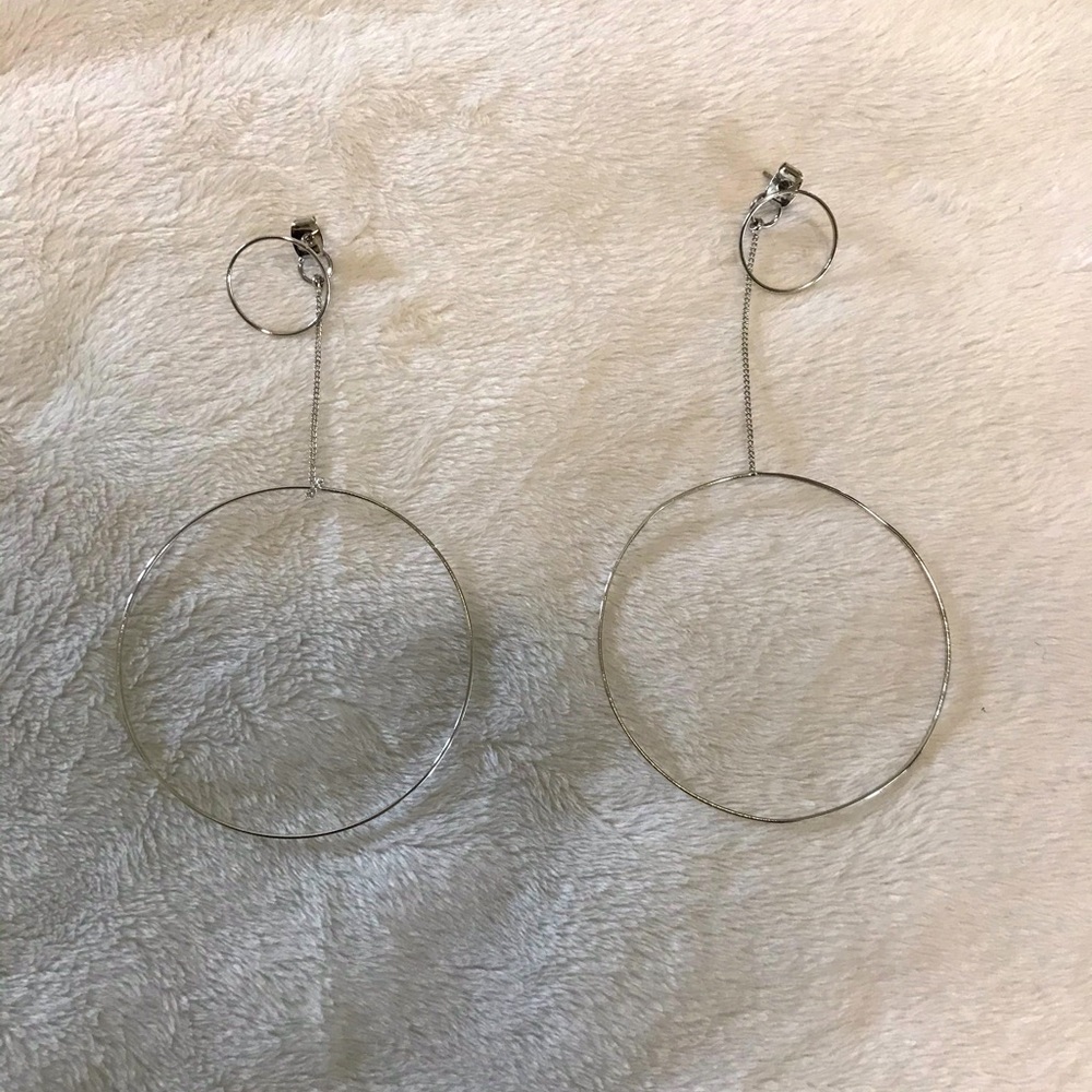 Beautiful silver round hoop earrings